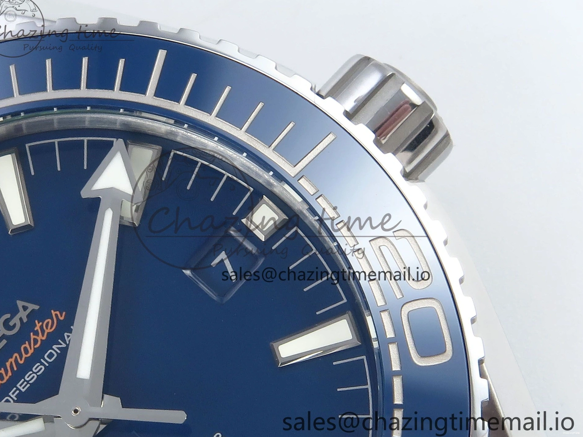 0425 Neat Seamaster Planet Ocean 600M 43.5mm SS SCF 1:1 Best Edition Blue Dial on SS Bracelet A8900 Super Clone 7684